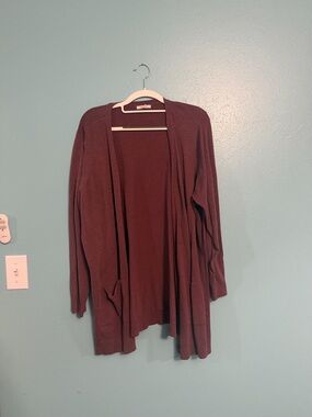 Maurices Open-Front Cardigan Sweater - Wine